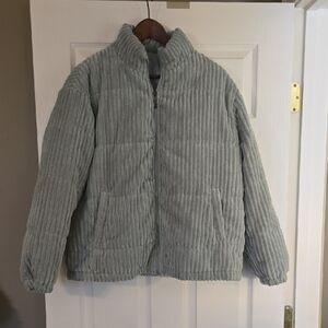 SHEIN Light Grey Green Corduroy Jacket